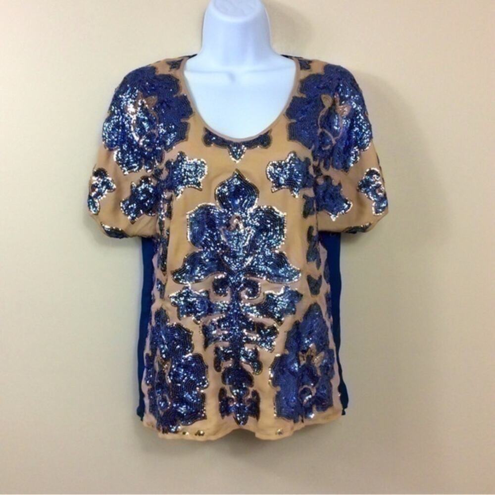 Tracy Reese Neiman Marcus for Target sequin short sleeve blouse.